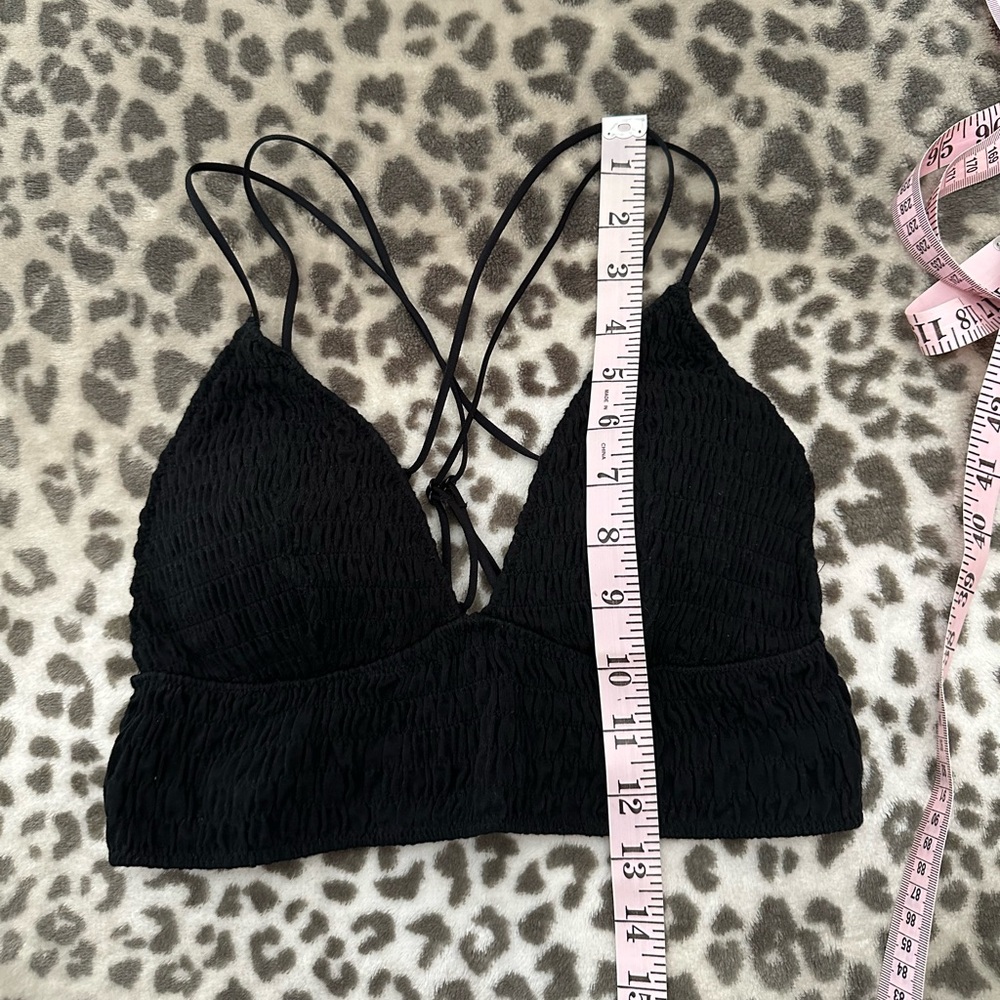 PINK Victoria’s Secret Smocked Bralette in Black Size Medium Women’s - Picture 15 of 17